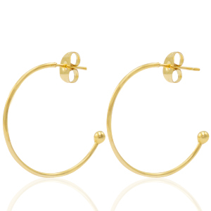 Stainless steel earrings/earpin creole Gold