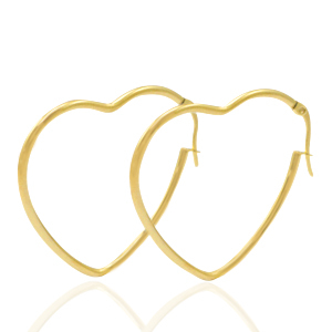 Stainless steel earrings heart Gold