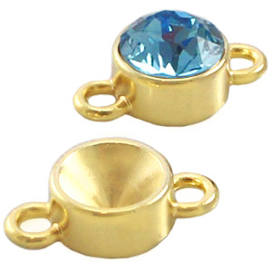 Findings TQ metal setting for Swarovski SS39 2 loops Gold