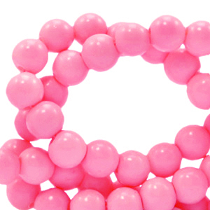 6 mm glass beads opaque Neon Pink