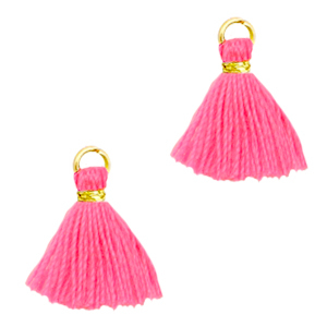 Tassels 1cm Gold-Neon Pink