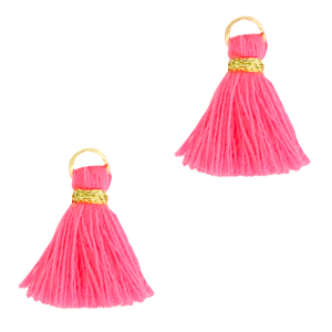 Tassels 1.5cm Gold-Neon Pink