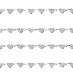 Stainless steel belcher chain heart Silver