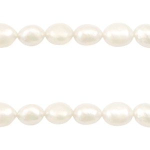 BQ Freshwater pearls nugget oval 9x7-8mm Natural White