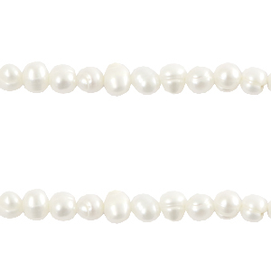 BQ Freshwater pearls vertical threading hole 4x5mm Natural White