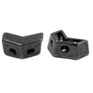 DQ European metal beads duo beads arrow Silver Anthracite (nickel free)