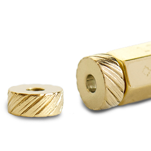 C.U.S&reg; jewellery message beads end cap Gold (nickel free)