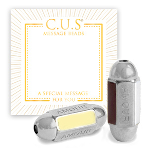 C.U.S&reg; jewellery message beads "amour" Silver (nickel free)