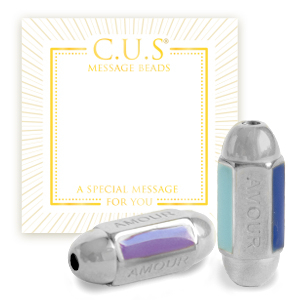 C.U.S&reg; jewellery message beads "amour" Silver (nickel free)