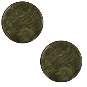 12 mm flat Polaris Elements cabochon Lively Army Green