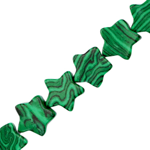 Natural stone beads star Green