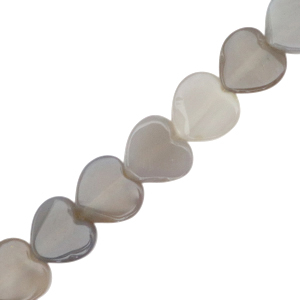 Natural stone beads heart Grey Opal