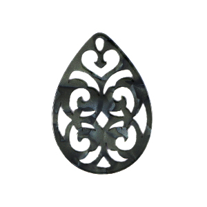 Resin pendants baroque drop Black