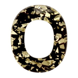 Resin pendants oval Champagne-Black