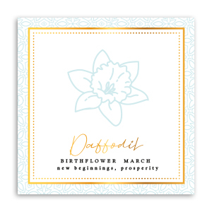 Jewellery cards Birth flower March-Daffodil Light Blue