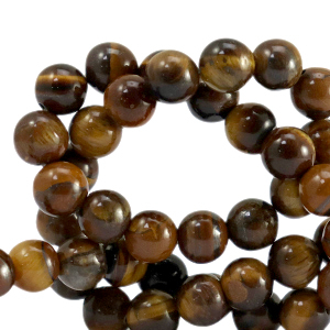 Natural stone beads Tigereye 8mm Golden Brown