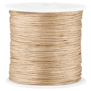 Macram&eacute; satin bead cord 0.8mm Beige Brown