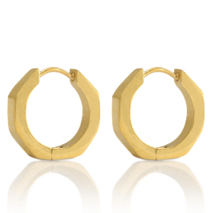 Stainless steel earrings creole 16mm Gold