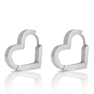 Stainless steel earrings heart Silver