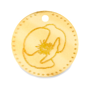 Plexx charms 20mm Birth flower August-Poppy Gold