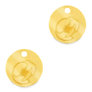 Plexx charms 12mm Birth flower August-Poppy Gold