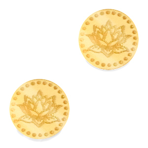 Plexx cabochons 12mm Birth flower July-Water lily Gold