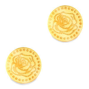 Plexx cabochons 12mm Birth flower June-Rose Gold