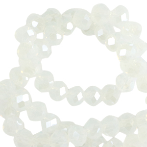 Top faceted beads 4x3mm disc Transparant crystal-Pearl Shine Coating