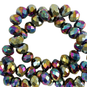 Top faceted beads 3x2mm disc Gold-AB Coating