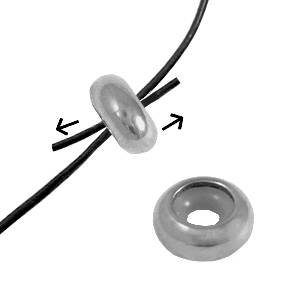 Stainless steel findings smart stopper bead 9x4mm Silver