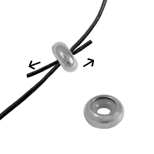 Stainless steel findings smart stopper bead 7x3mm Silver