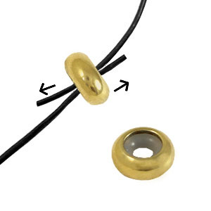 Stainless steel findings smart stopper bead 8x4mm Gold