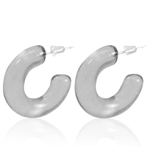 Trendy earrings Creole Grey
