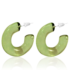 Trendy earrings Creole Olive Green