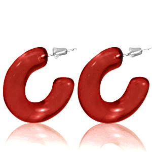 Trendy earrings Creole Ruby Red