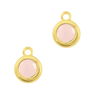 Crystal glass charms 4mm Rose Alabaster-Gold