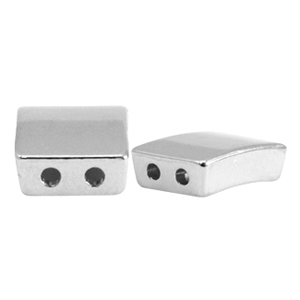 DQ European metal beads duo beads Rectangle Antique Silver (nickel free)