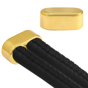 DQ European metal end caps double &Oslash;10mm Gold (nickel free)