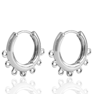 Brass TQ metal earrings creole Silver