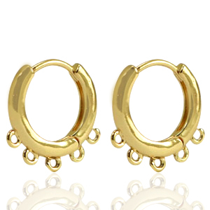 Brass TQ metal earrings creole Gold