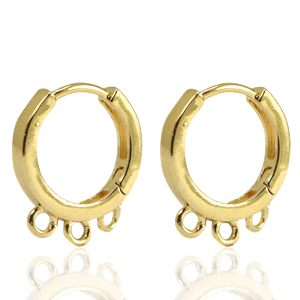 Brass TQ metal earrings creole Gold