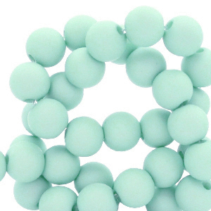 6 mm acrylic beads matt Soft Turquoise Blue