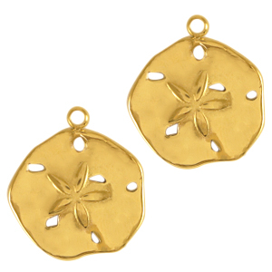 Stainless steel charms flower Gold