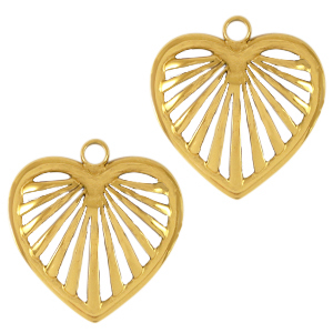 Stainless steel charms heart Gold