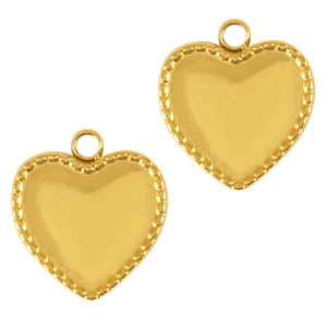 Stainless steel charms heart Gold