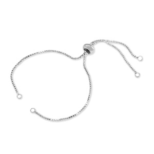 DQ European metal findings semi bracelet with smart bead stopper Antique Silver (nickel free)