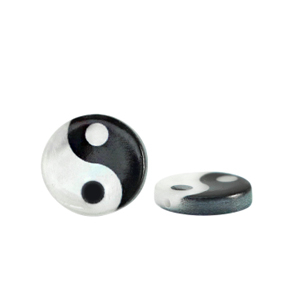 Shell beads specials Yin & Yang Black-White (natural colour)
