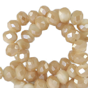 Top faceted beads 3x2mm disc Chadwick Brown-Pearl Shine Coating