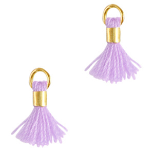 Tassels 0.7cm Gold-Heather Purple