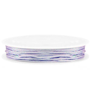 Macram&eacute; bead cord braided 1mm Lilac Purple Metallic